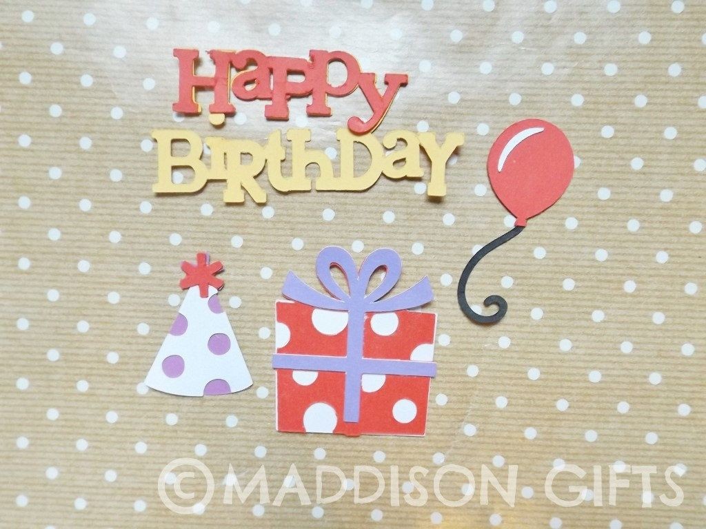 Happy Birthday Papercraft Happy Birthday Card toppers Scrapbooking Embellishments Birthday