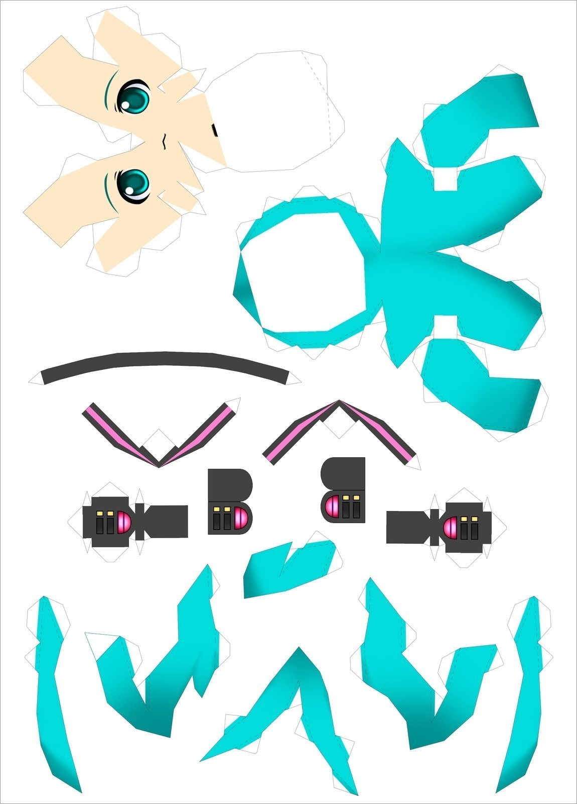 Hatsune Miku Papercraft Hatsune Miku Papercraft Template Download