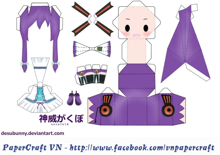 Printable Hatsune Miku Papercraft - Printable Papercrafts - Printable ...