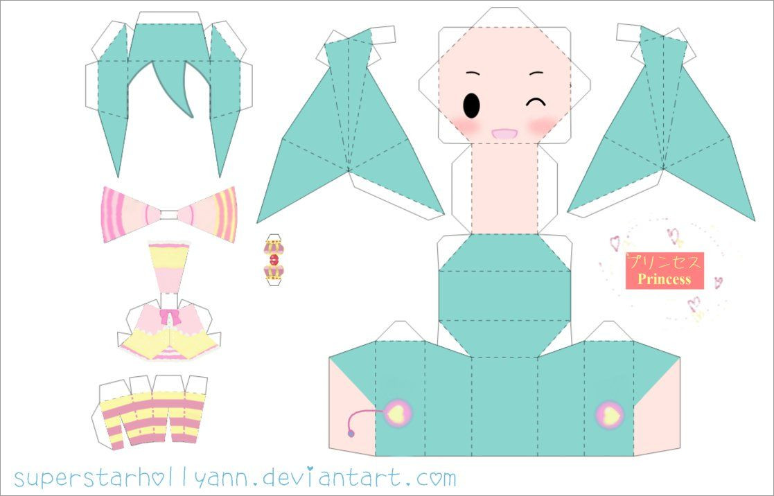 Hatsune Miku Papercraft Princess Miku Papercraft by Superstarhollyann