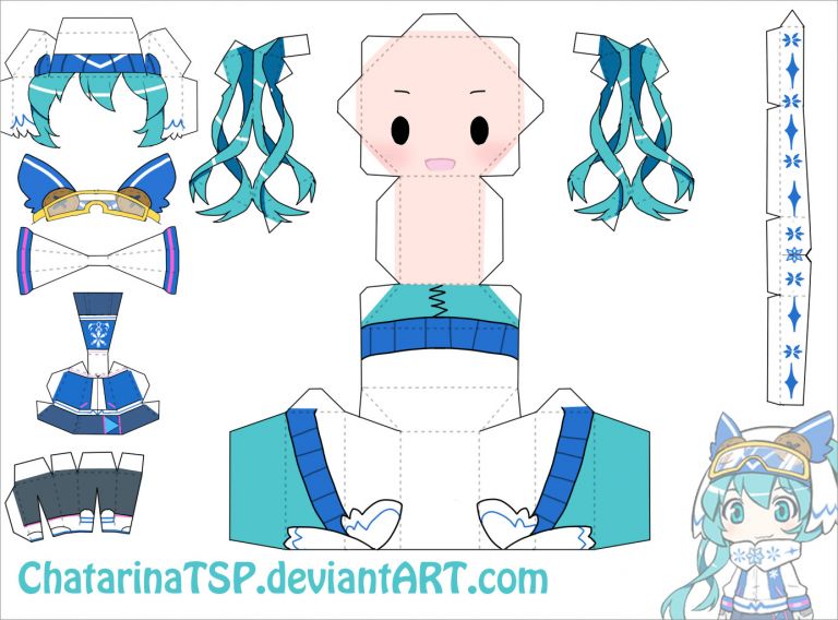 Printable Hatsune Miku Papercraft - Printable Papercrafts - Printable ...