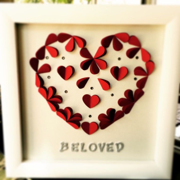 Heart Papercraft Personalised Paper Heart Frame Wedding Heart Frame