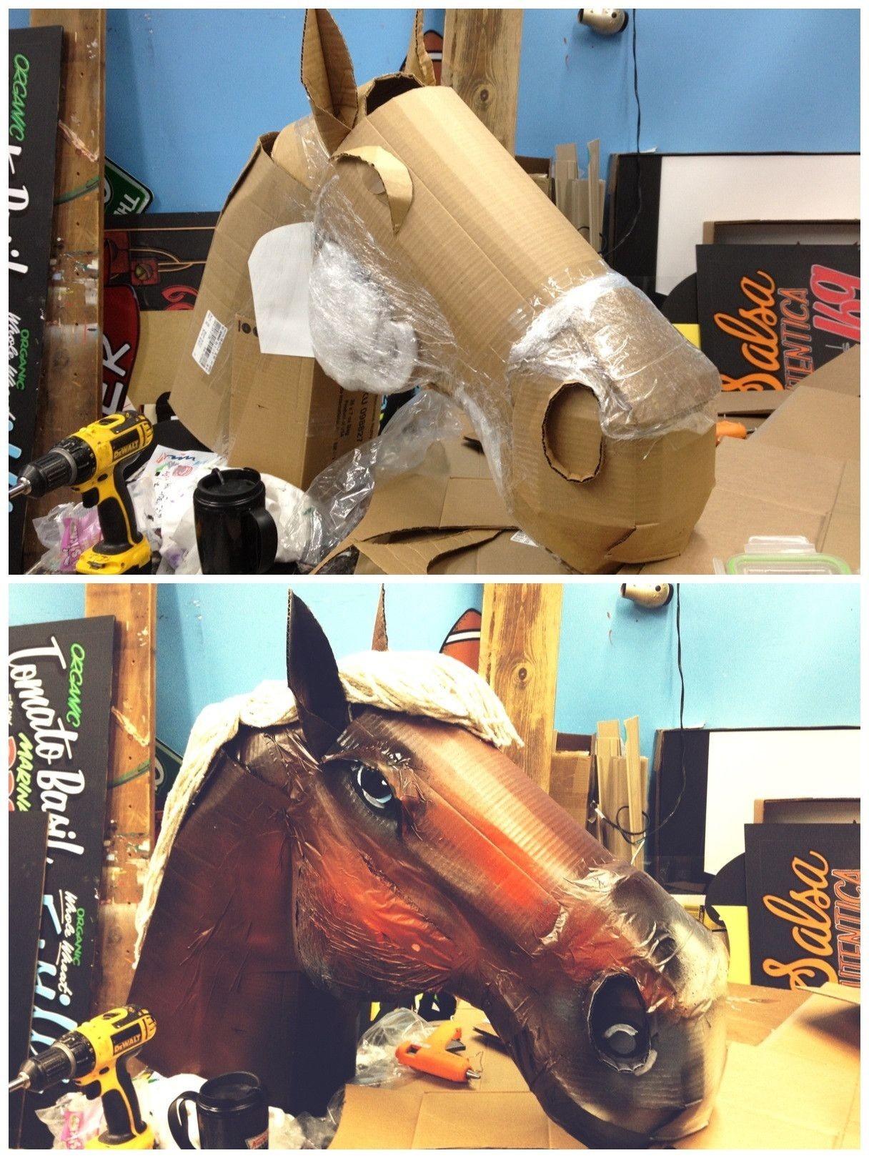 Horse Papercraft Needed A Horse Head for A Display Found some Cardboard Plastic