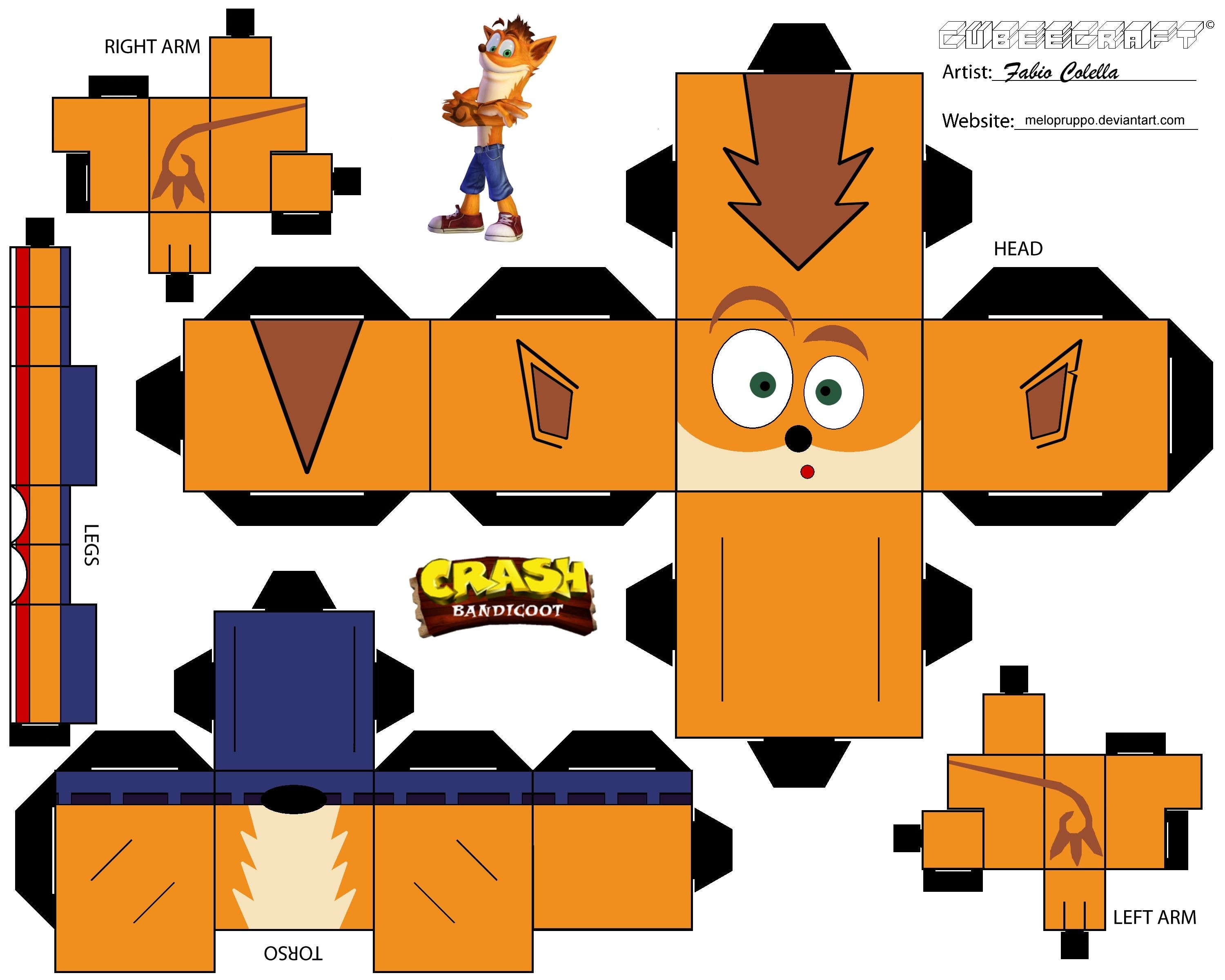 Hp Papercraft Crash Bandicoot Cubeecraft Cubeecraft Pinterest