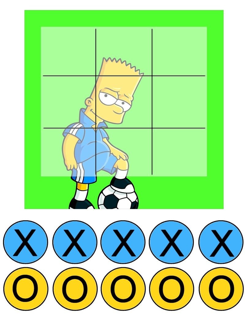 Human Papercraft the Simpsons "homer" Tic Tac toe Free to Use and Free to Share