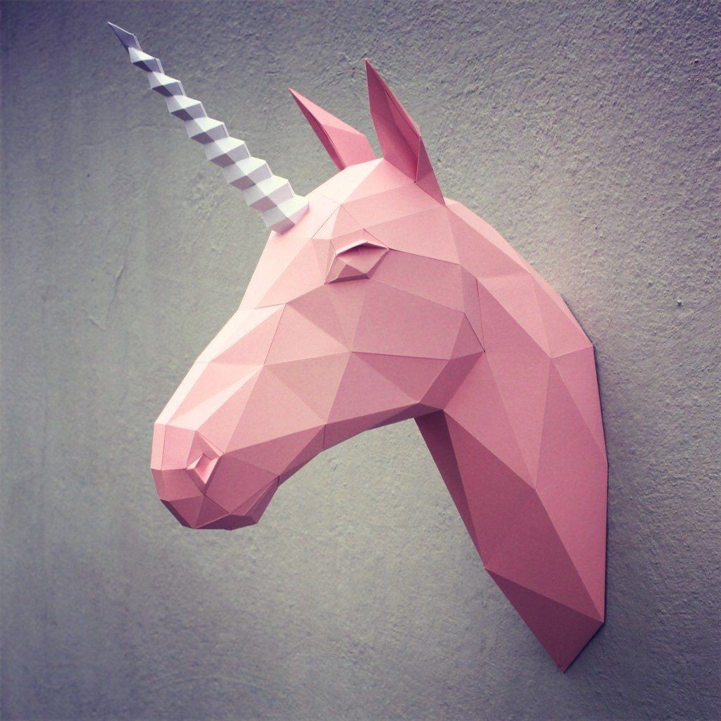 iPhone Papercraft 04 Paper Unicorn Head Printable Digital Template ...
