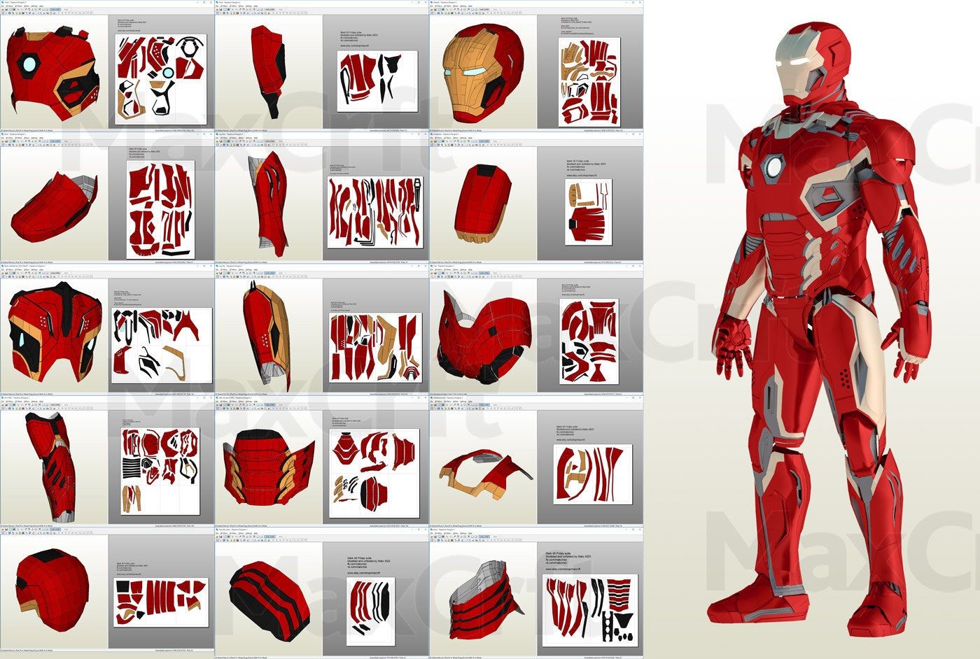 Iron Man Helmet Papercraft Mark 48 Wearable Suit Upd 9 Pepakura Pattern Diy May 17 2018
