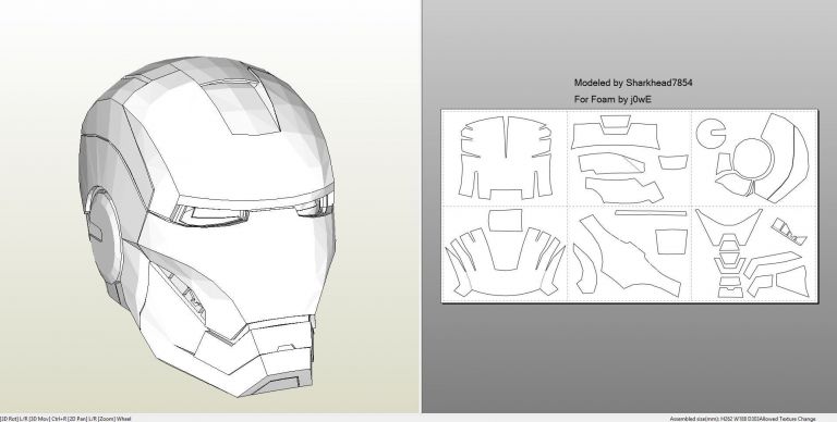 Iron Man Mask Papercraft Mark 45 Friday Helmet Pepakura File Diy ...