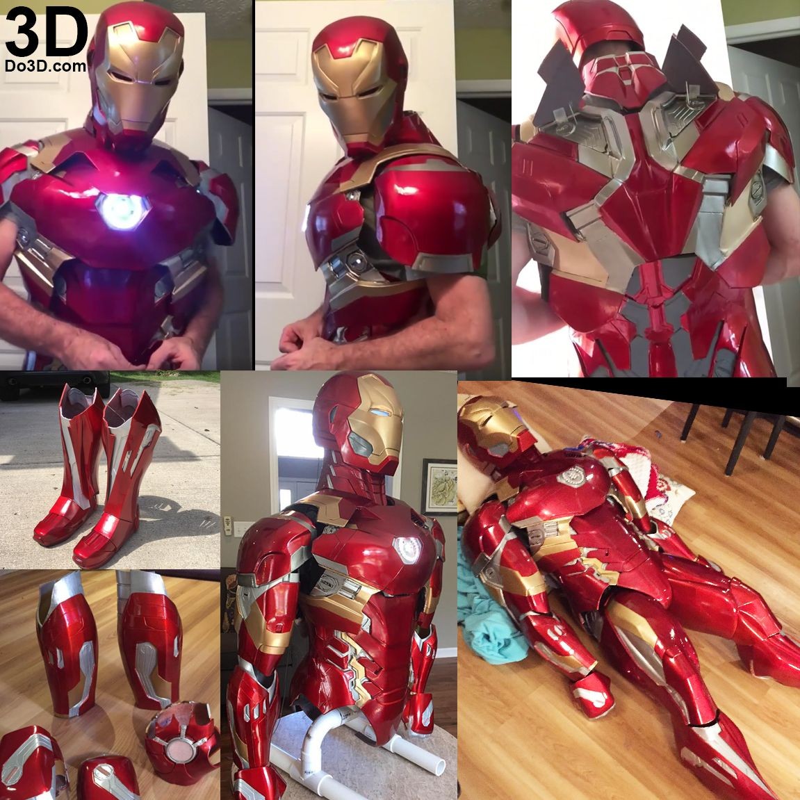 Iron Man Papercraft Helmet 3d Printable Suit Thanos and Iron Man Mark Xlvi Fusion Armor Model