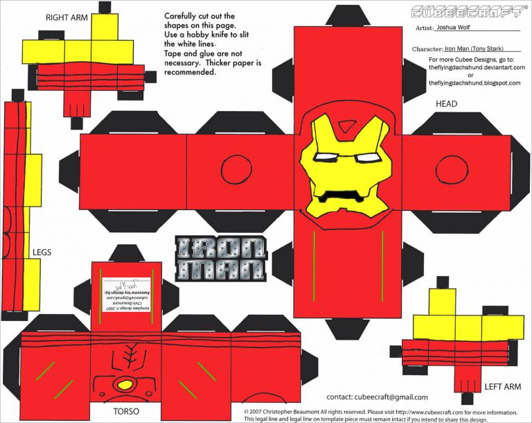 Printable Ironman Papercraft - Printable Papercrafts - Printable ...