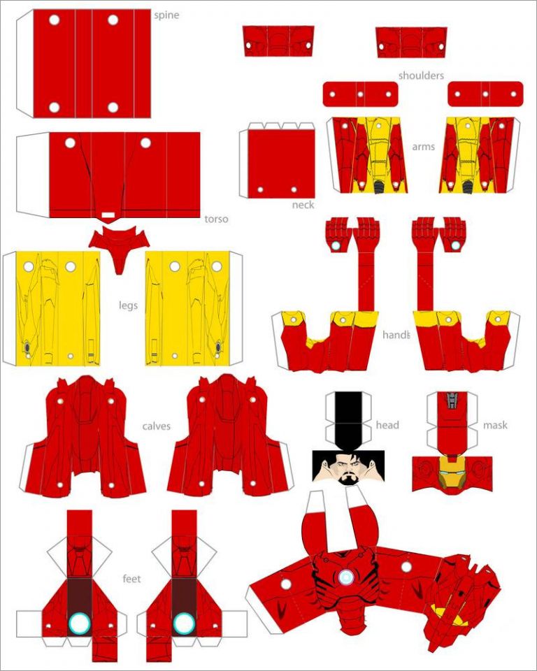 Printable Ironman Papercraft - Printable Papercrafts - Printable ...