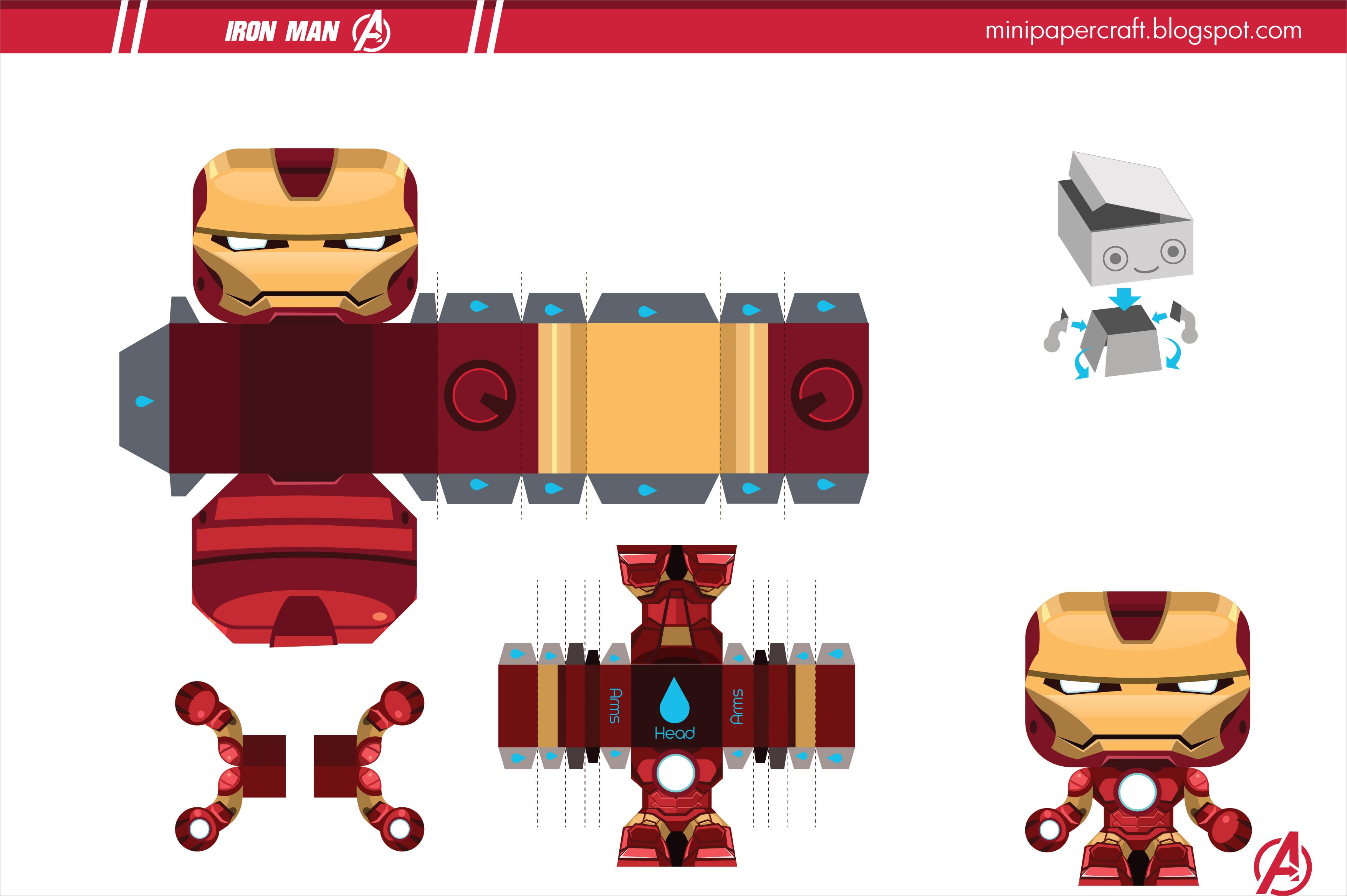 Ironman Papercraft Papercraft Templates Iron Man