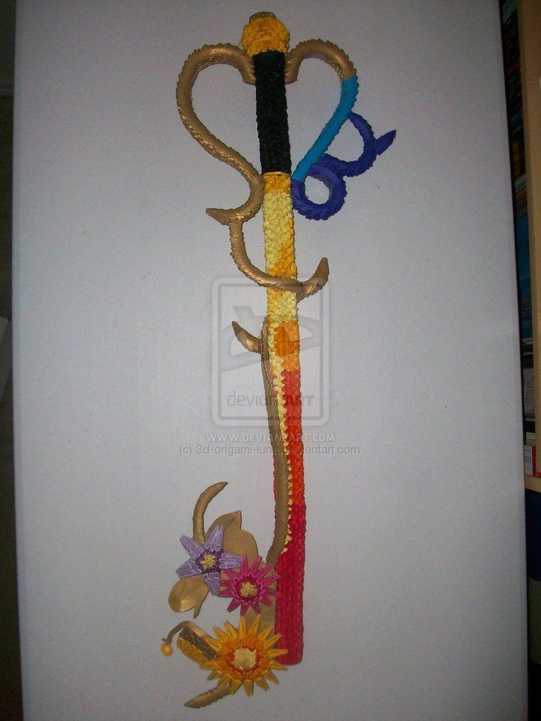 Keyblade Papercraft 3d origami Keyblade 3 by 3d origami Luna 3d origami