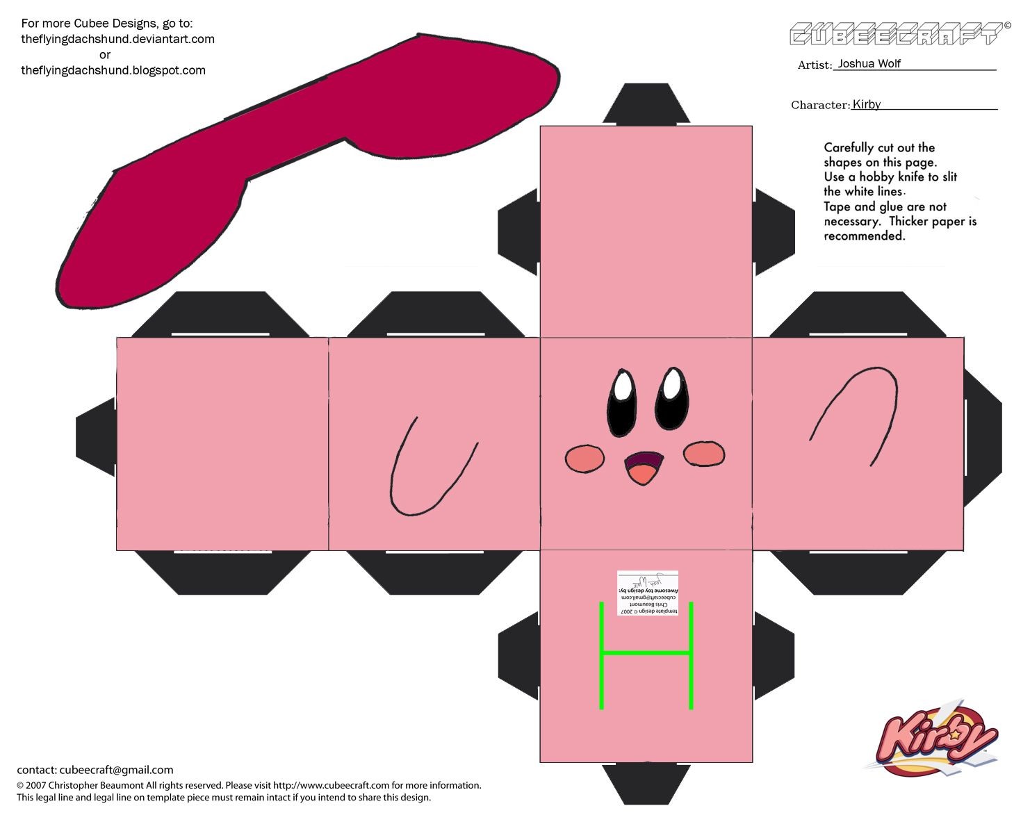Kirby Papercraft Vg13 Kirby Cubee by theflyingdachshund Paper Pinterest