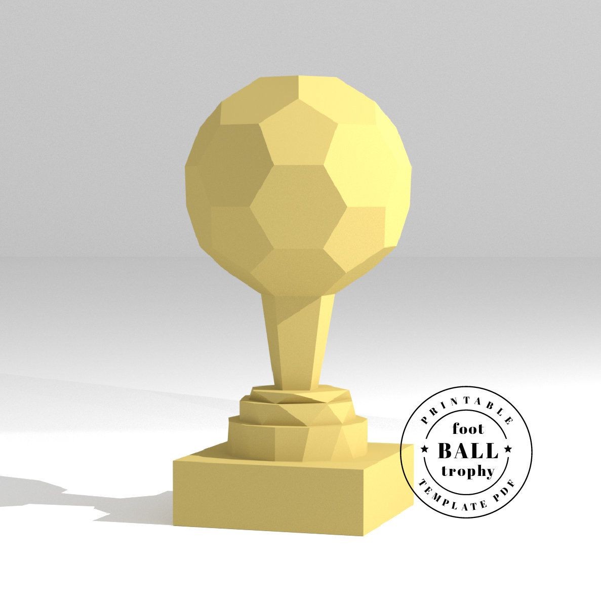 Kirin Papercraft Printable Diy Template Pdf Sports Trophy soccer Ball Trophy Low