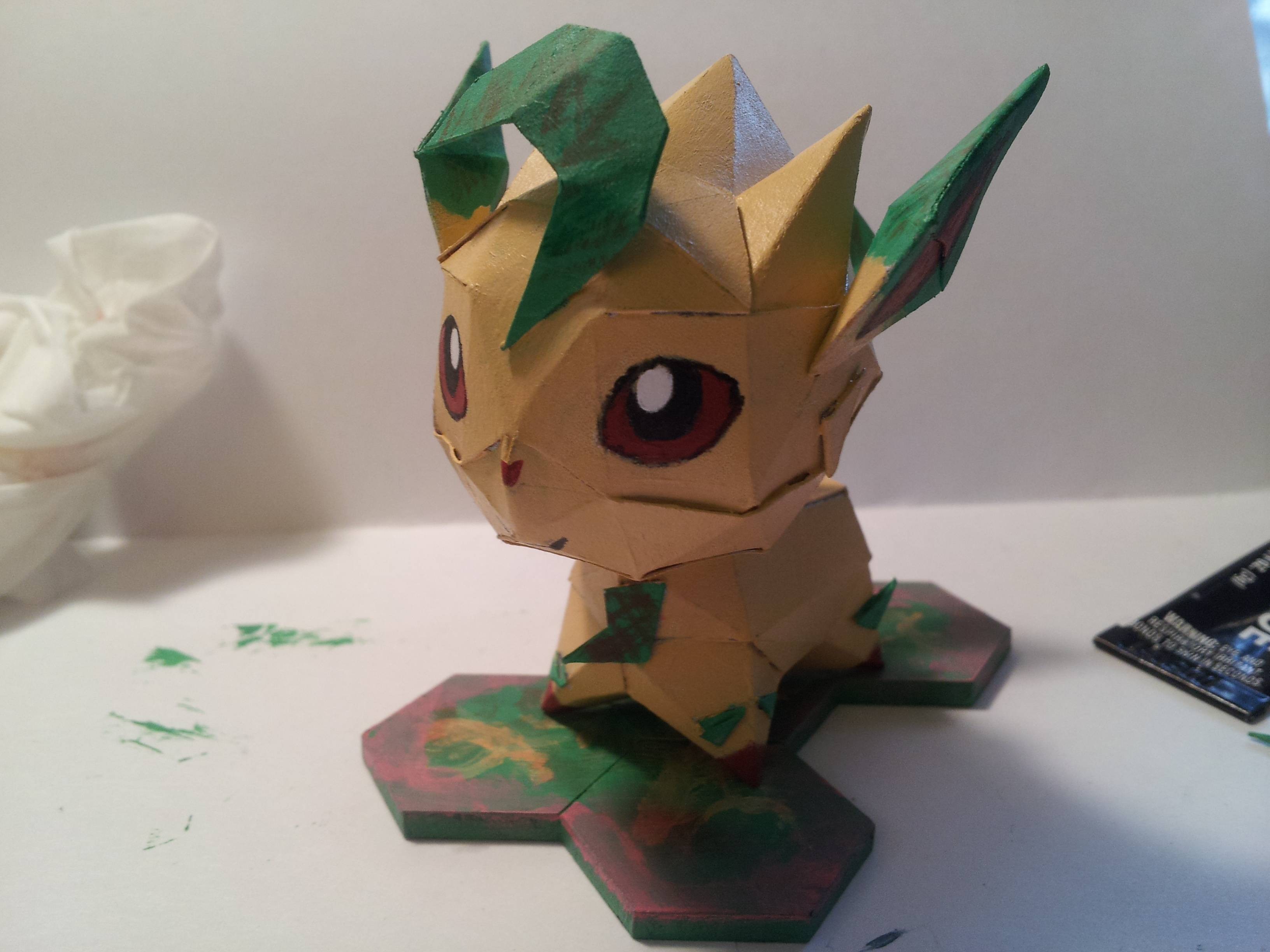 Leafeon Papercraft some More Papercraft A Painted Chibi Leafeon Pokemon