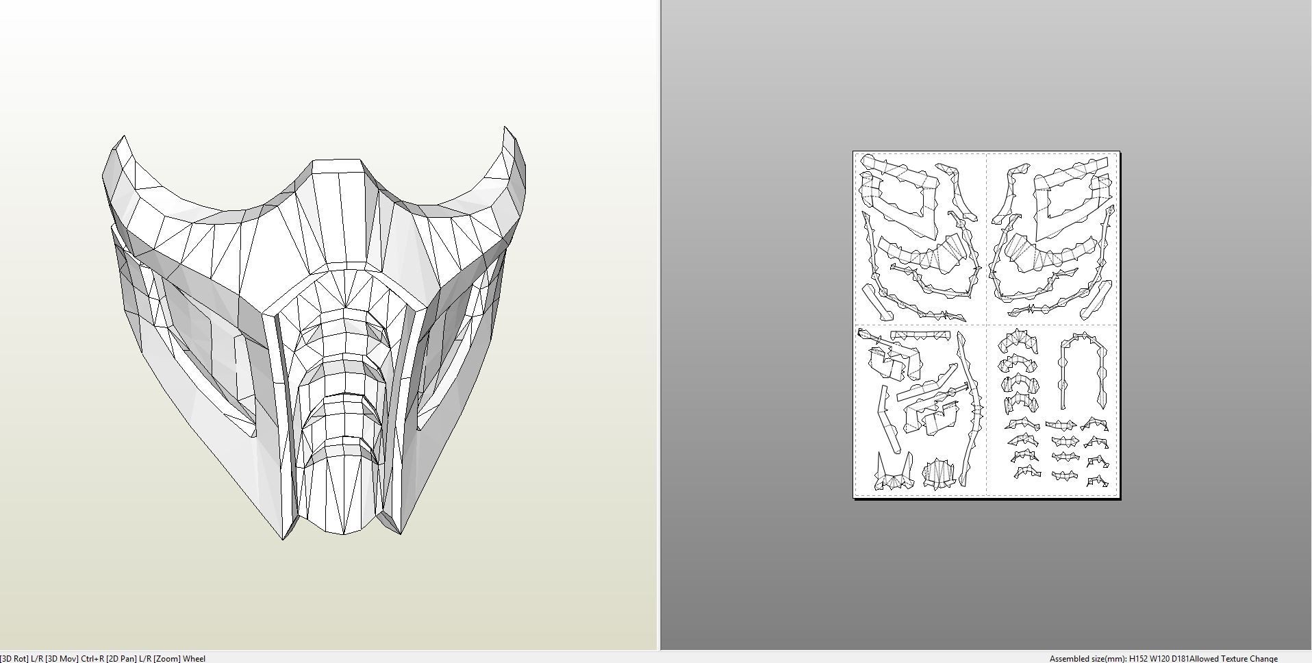 Mask Papercraft Papercraft Pdo File Template For Mortal Kombat Sub Zero