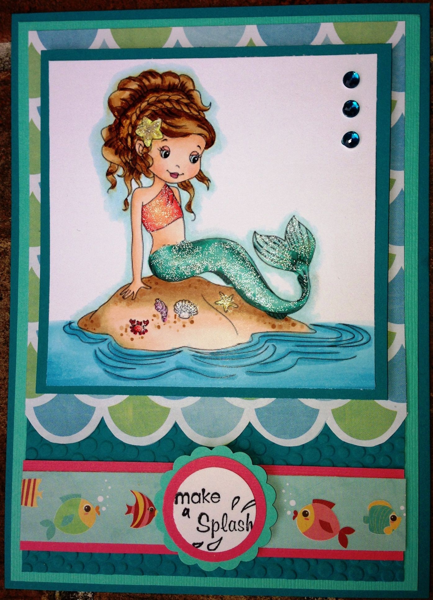 Mermaid Papercraft Mermaid Card Card Ideas Pinterest