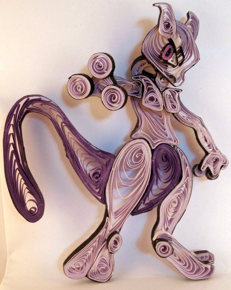 Mewtwo Papercraft Paper Quilling Mewtwo 150 by wholedwarf On Deviantart