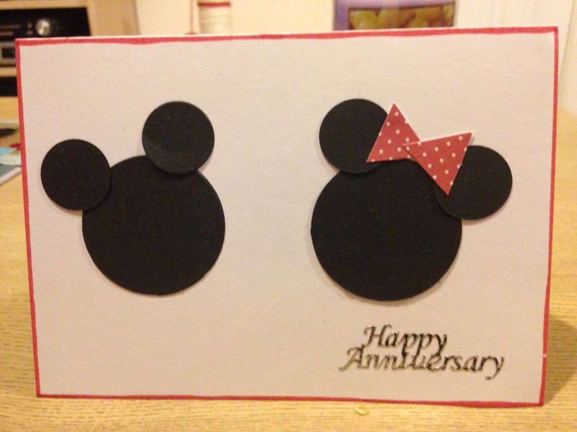 Mickey Mouse Papercraft Mickey and Minnie Paper Craft Anniversary Card Cards