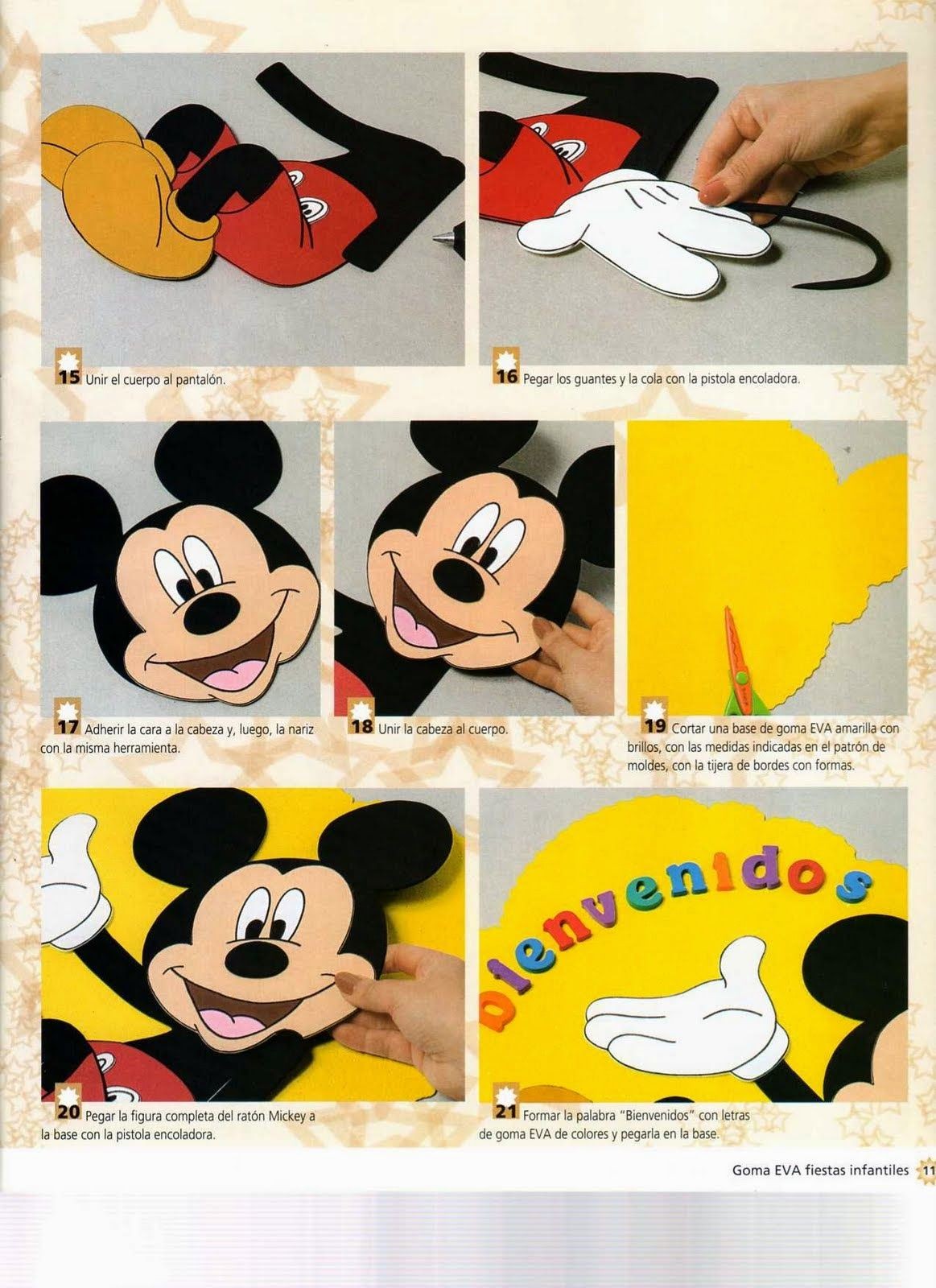 Mickey Mouse Papercraft Moldes Mickey Mouse En Foamy Mickey Mouse Pinterest