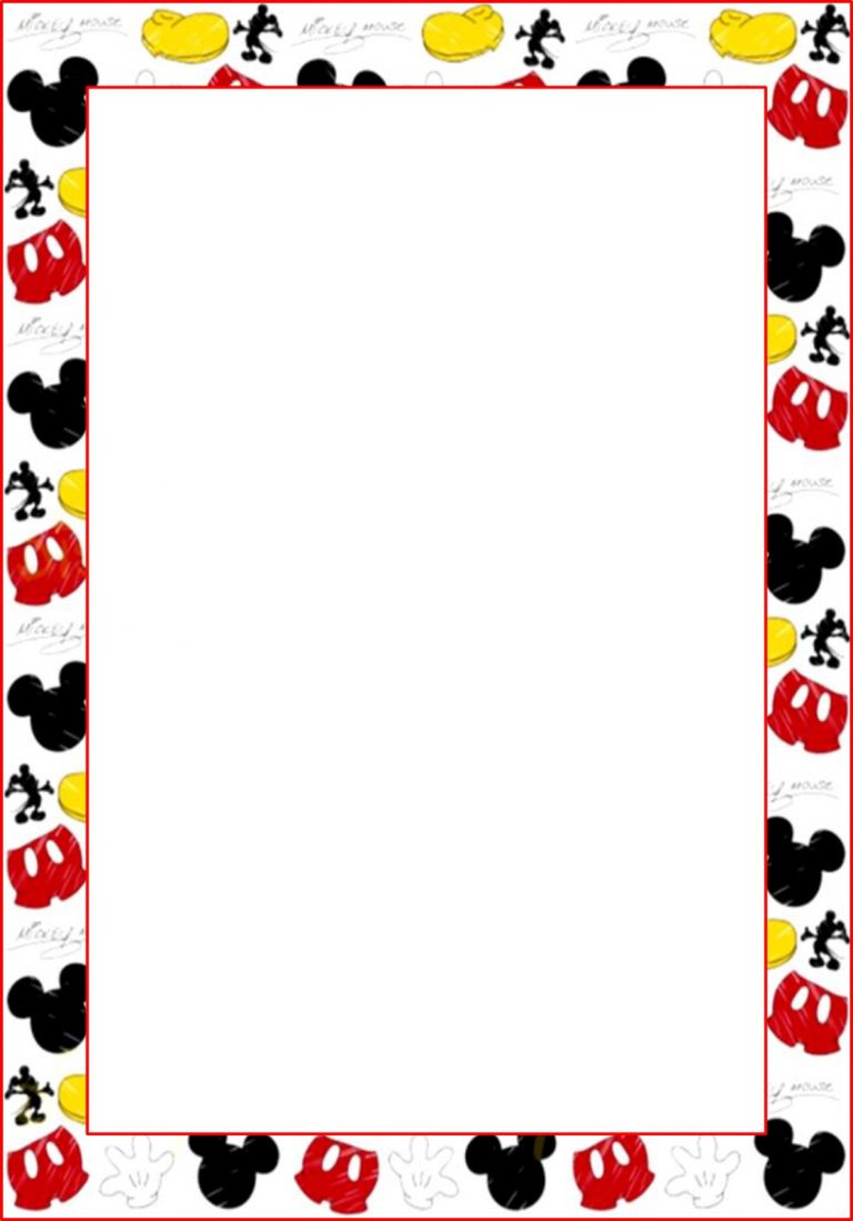 Mickey Mouse Papercraft Molduras Diversas Mickey Mouse Printables ...