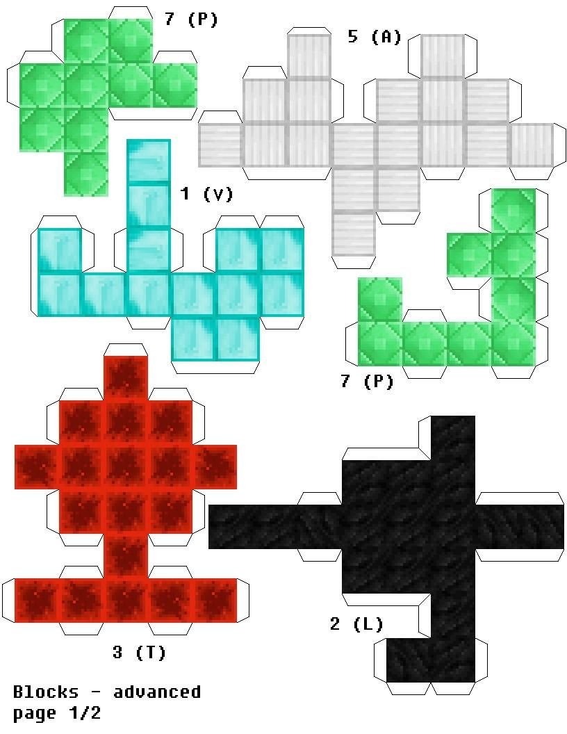 Mincraft Papercraft Papercraft soma Cube Puzzle Minecraft Edition ore Block Version