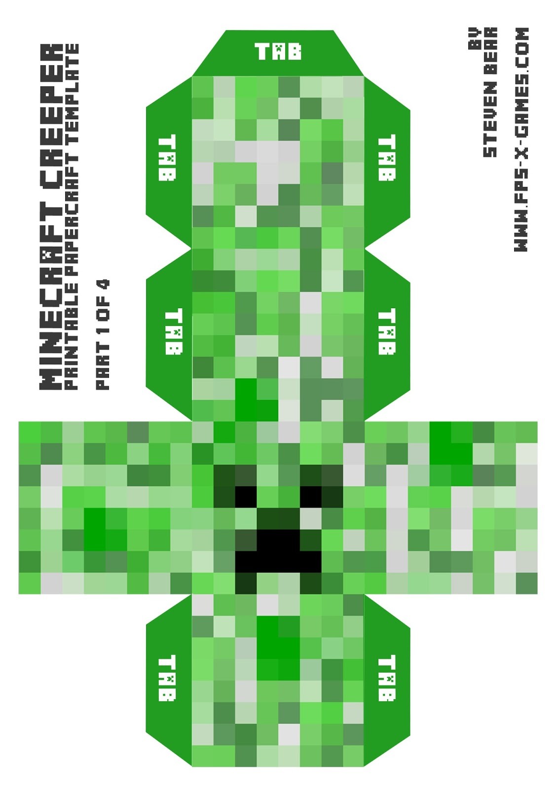 Mine Craft Papercraft Herstellung Einer Großen Kriechpflanze Mit Papercraft Gunook