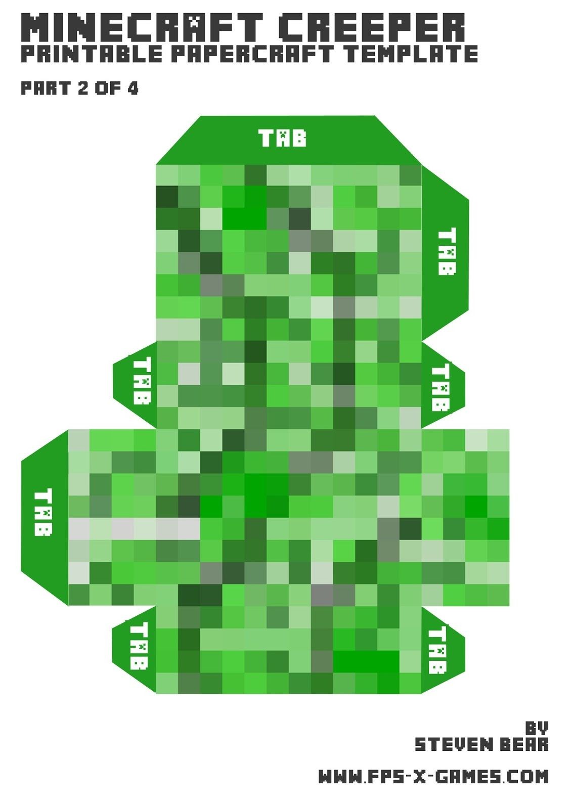 Minecraft Blocks Papercraft Minecraft Printables Creeper Minecraft Creeper Free