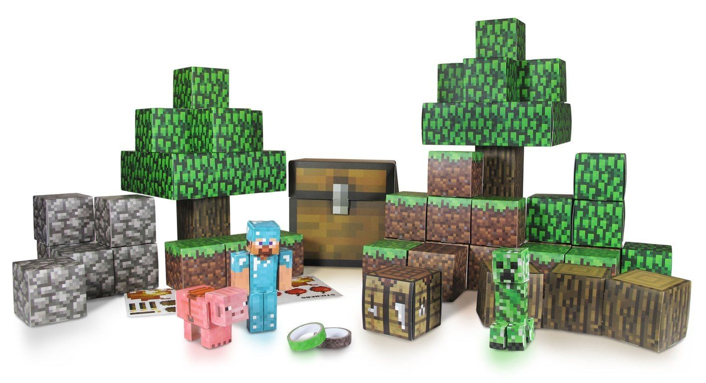 Minecraft Deluxe Papercraft Minecraft Papercraft Overworld Deluxe Set Over 90 Pieces Ethan