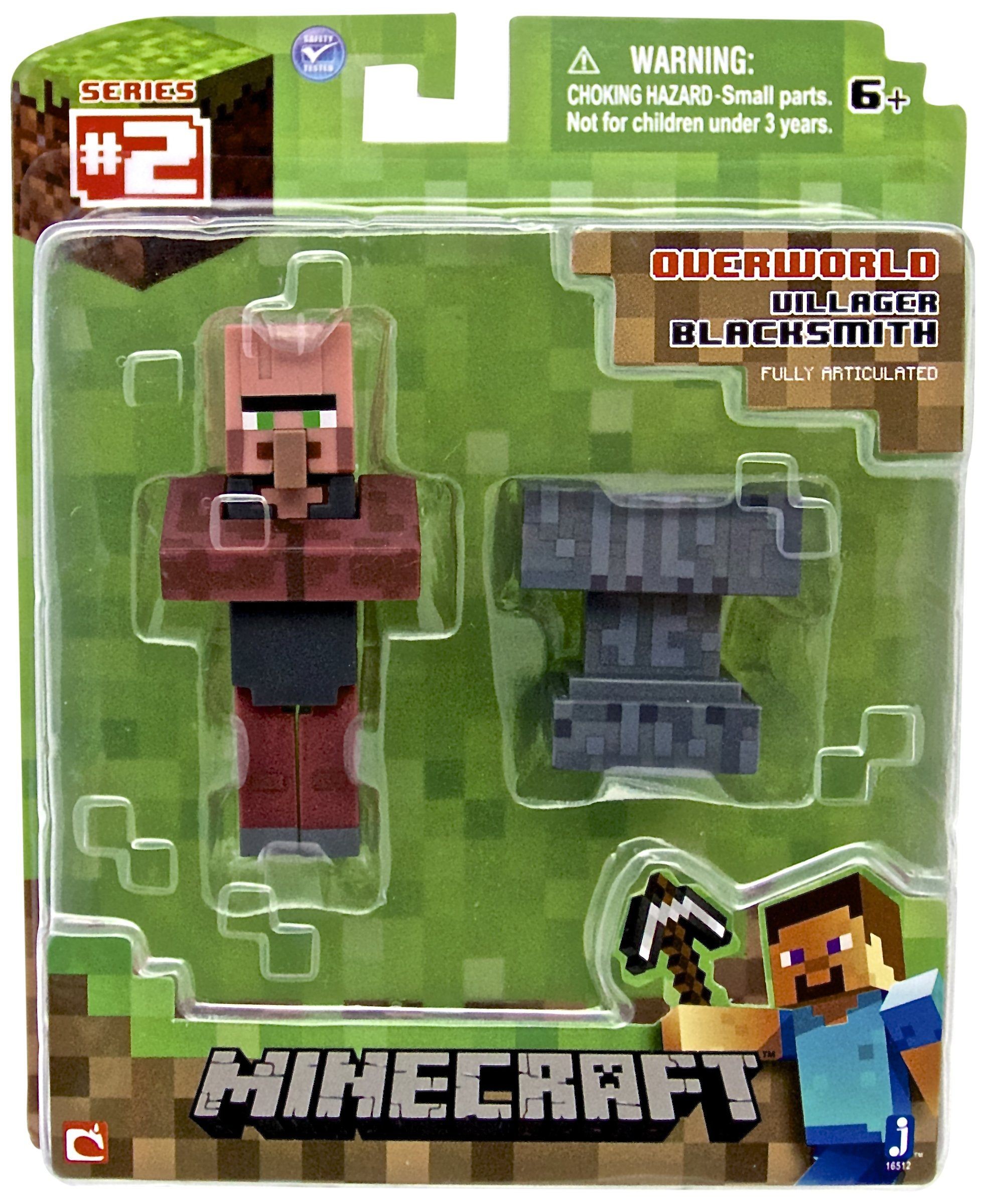 Minecraft Overworld Deluxe Papercraft Pack Minecraft Series 2 Blacksmith Villager with Accessory 3" Action