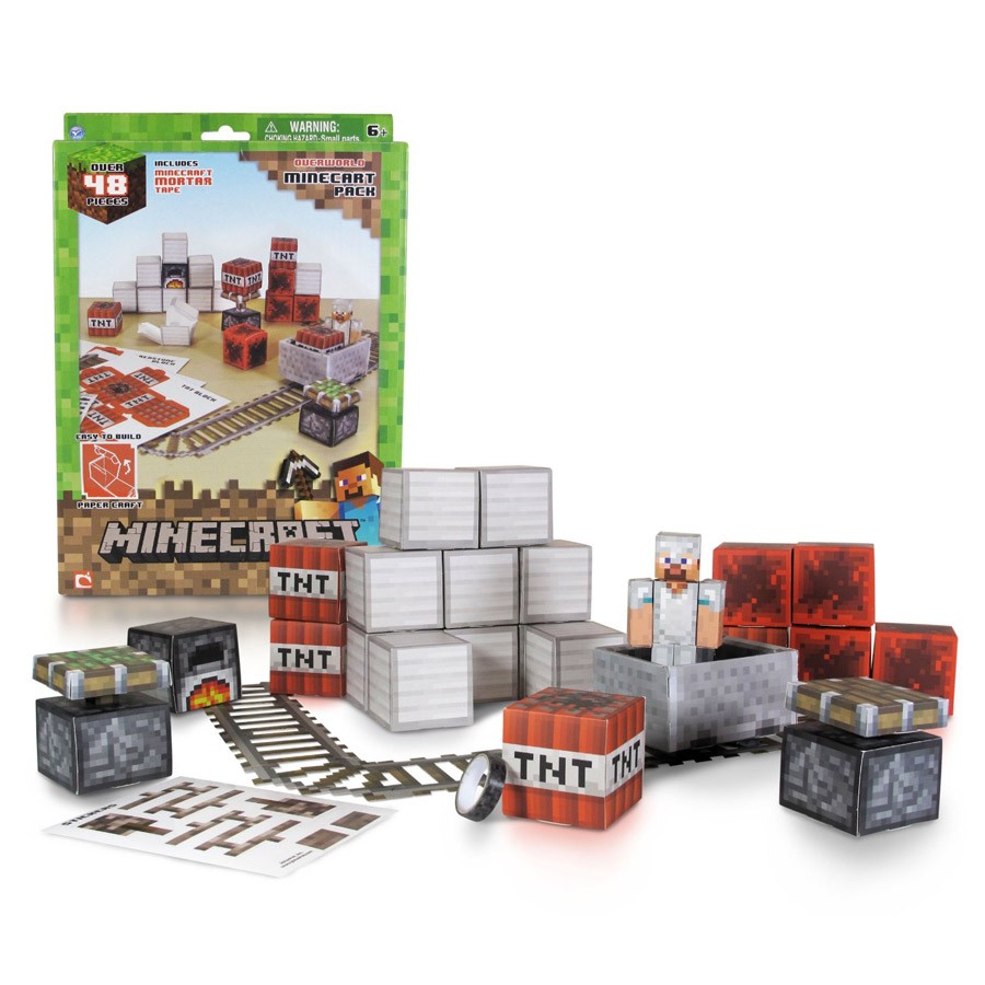 Minecraft Overworld Deluxe Papercraft Pack Papercraft Minecraft Figure Set Minecart Dvd Zone Shop