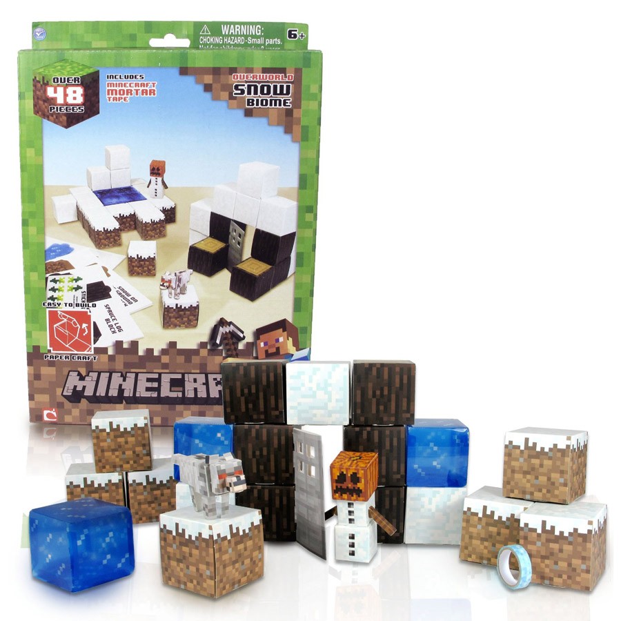 Minecraft Overworld Deluxe Papercraft Pack Papercraft Minecraft Figure Set Snow Dvd Zone Shop