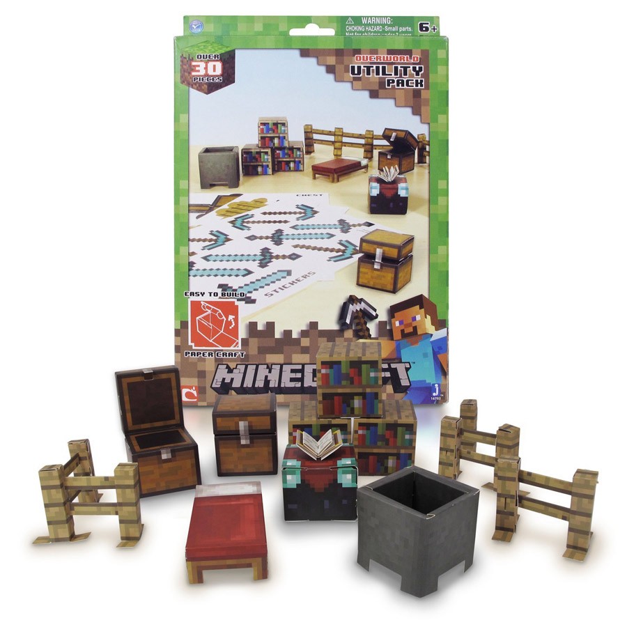 Minecraft Overworld Deluxe Papercraft Pack Papercraft Minecraft Figure Set Utility Pack Dvd Zona Shop