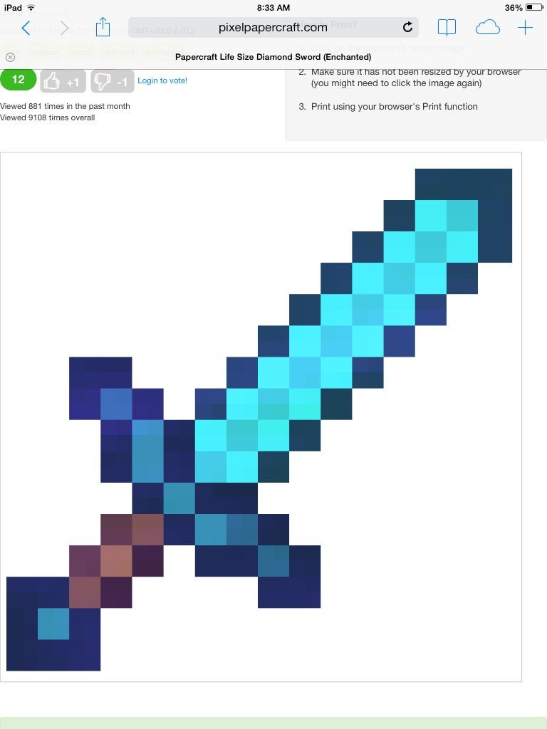 Minecraft Papercraft Amazon Enchanted Diamond Sword Tasty Treats Pinterest