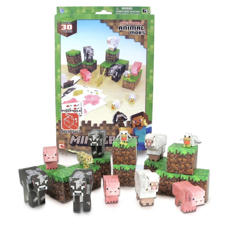 Minecraft Papercraft Animal Mobs Papercraft Minecraft Figure Set Animal Mobs Dvd Zona Shop