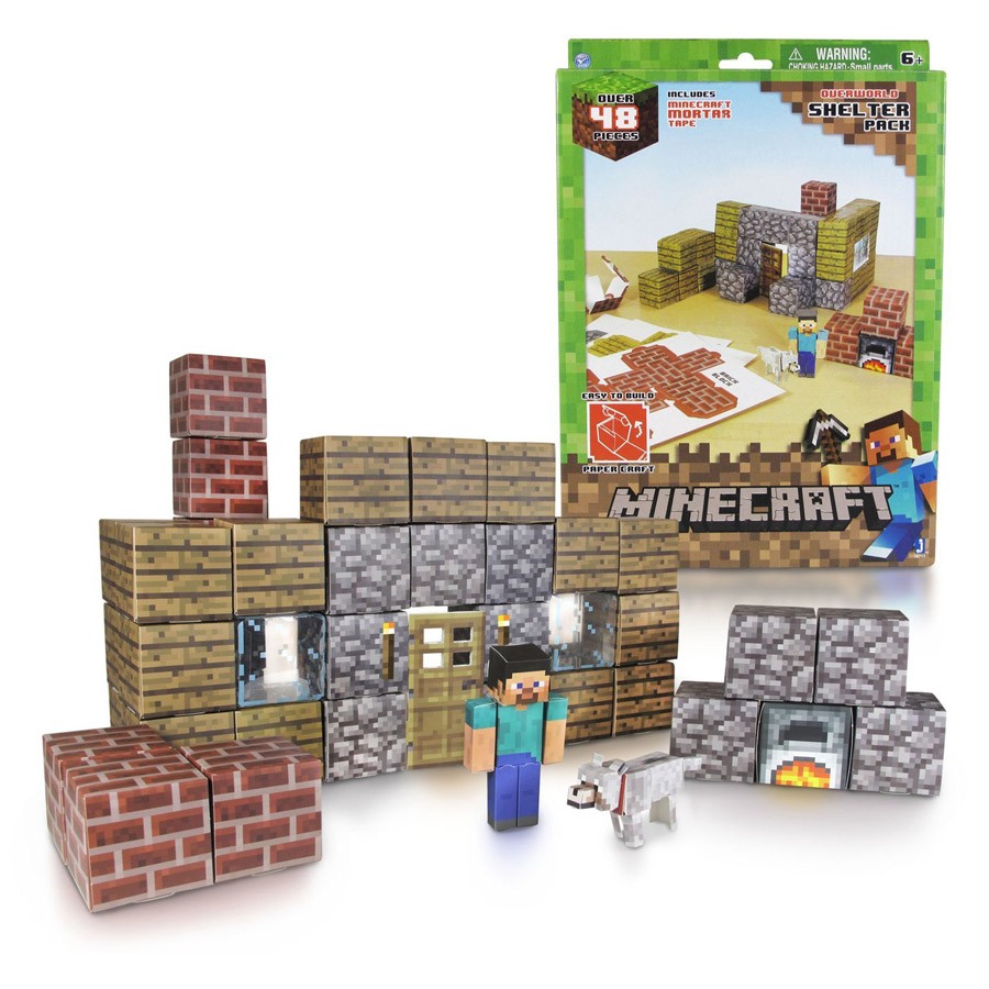 Minecraft Papercraft Deluxe Set Papercraft Minecraft Figure Set Shelter Dvd Zona Shop