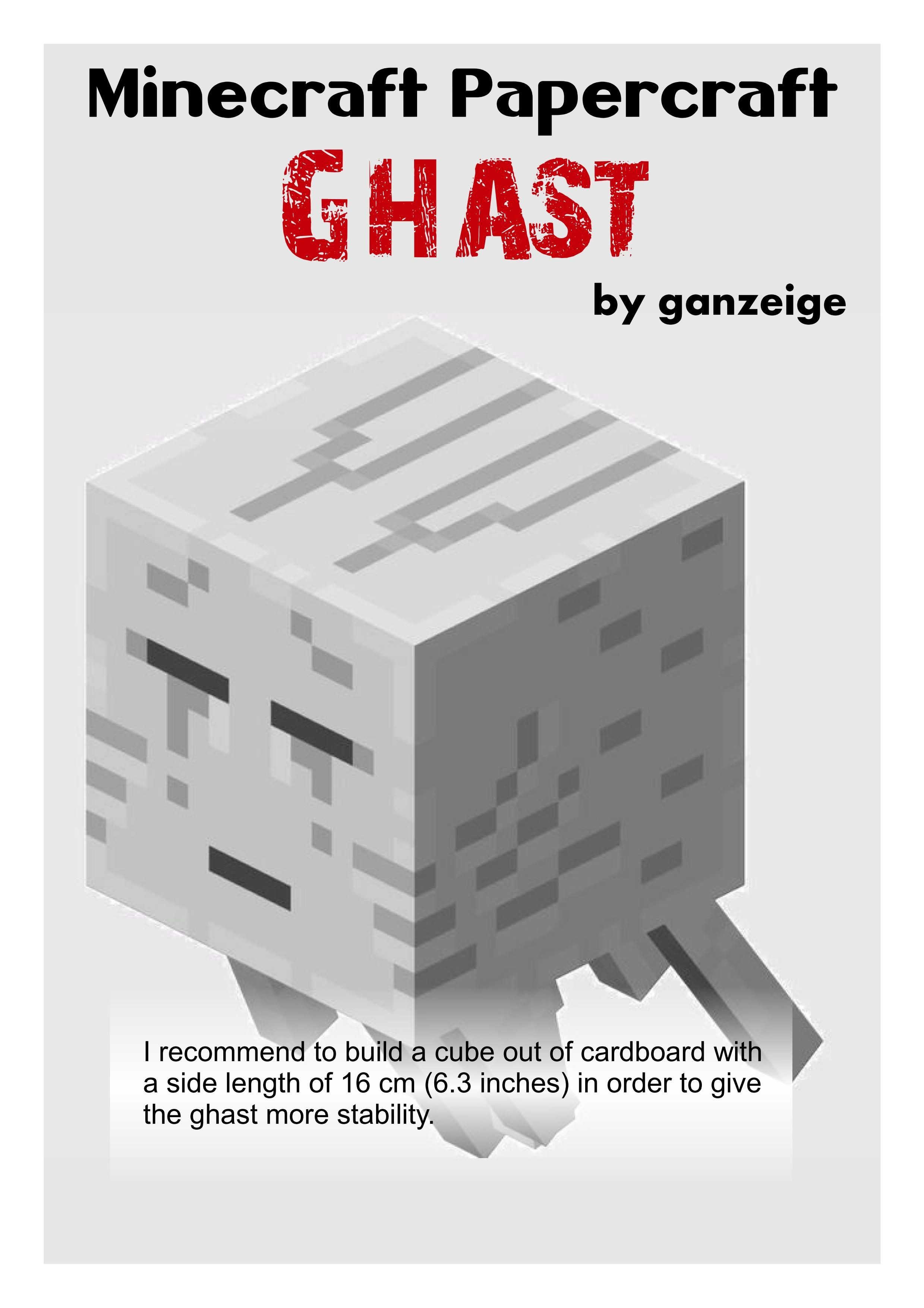 Minecraft Papercraft Ghast Making these for Halloween Decorations Papercraft Ghast Full Size