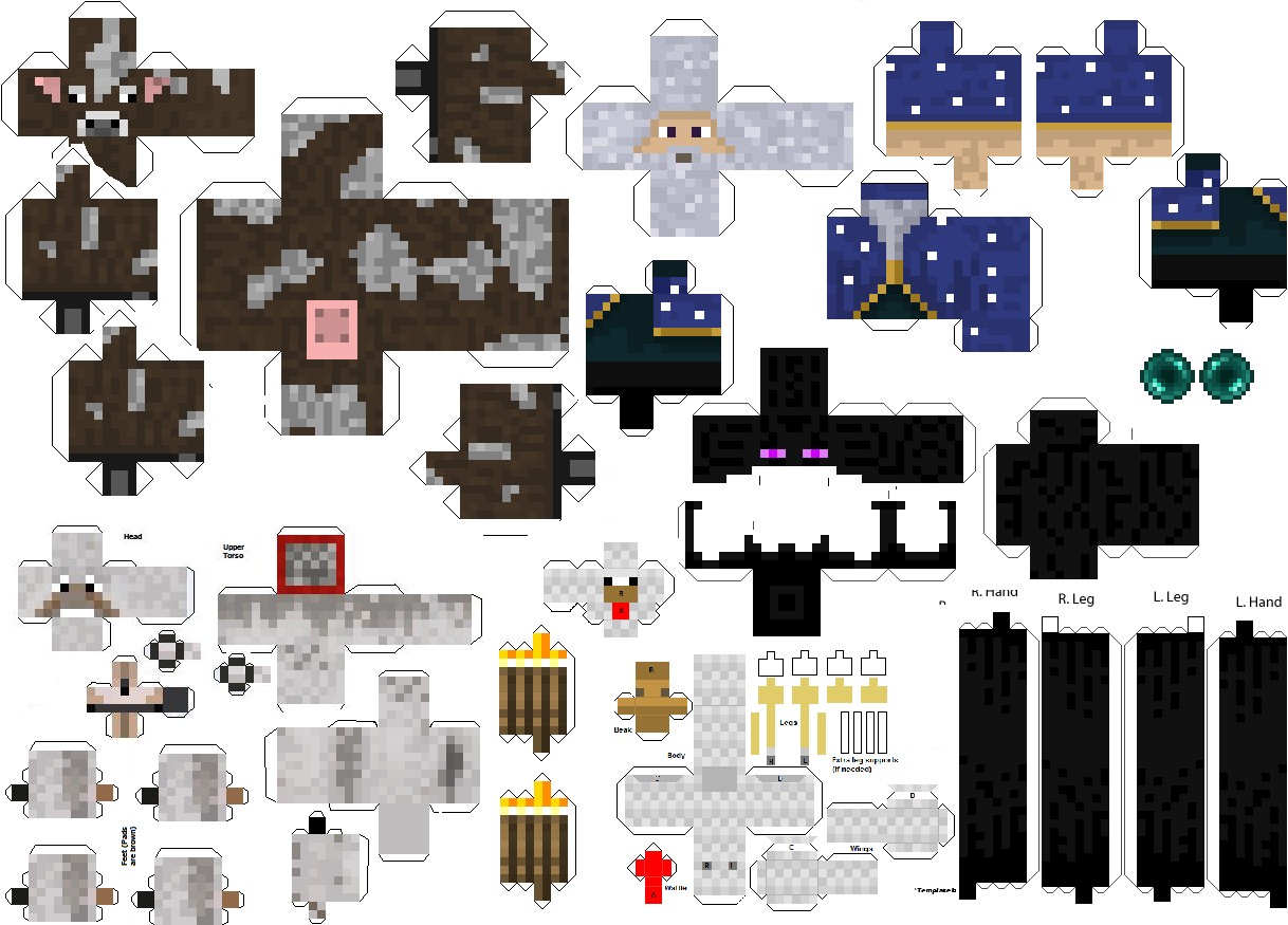 Printable Minecraft Paper Craft Template Crafts DIY and Ideas Blog