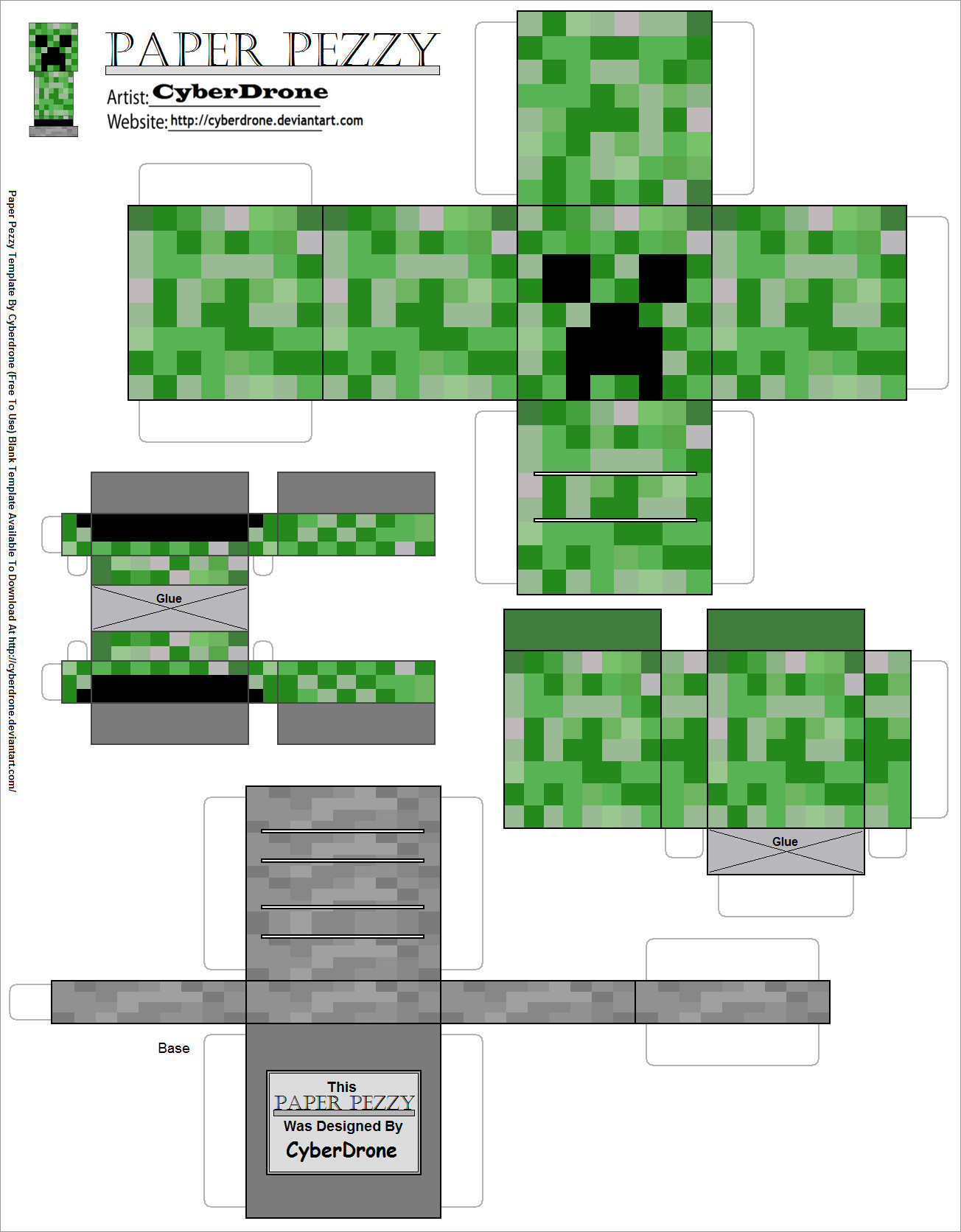 Minecraft Papercraft Models Creeper Minecraft Papercraft Model