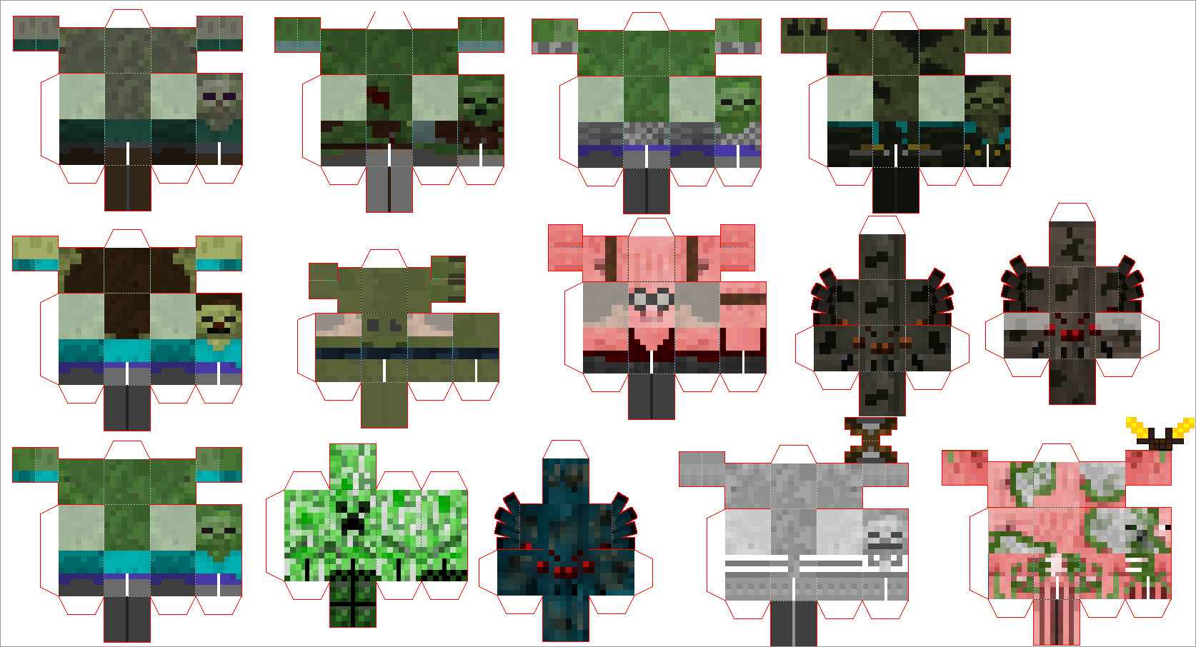 Minecraft Papercraft Models Papercraft Minecraft Invasion Mod Game