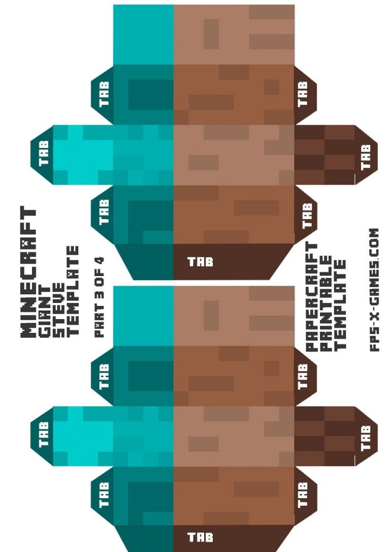 Minecraft Papercraft Skeleton Minecraft Giant Steve Arms Papercraft ...