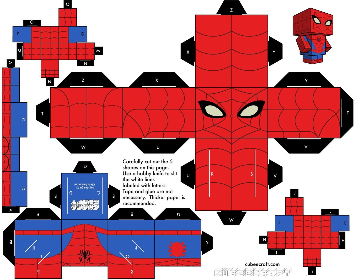 Minecraft Papercraft Spider Cubeecraft Super Hero Lovers Pinterest