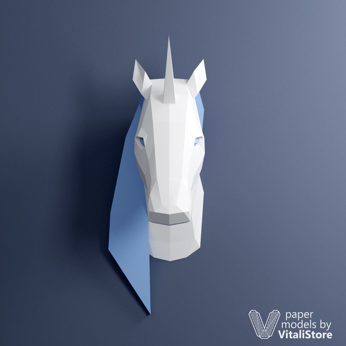 Model Papercraft Unicorn Papercraft 3d Paper Sculpture Wall Decor