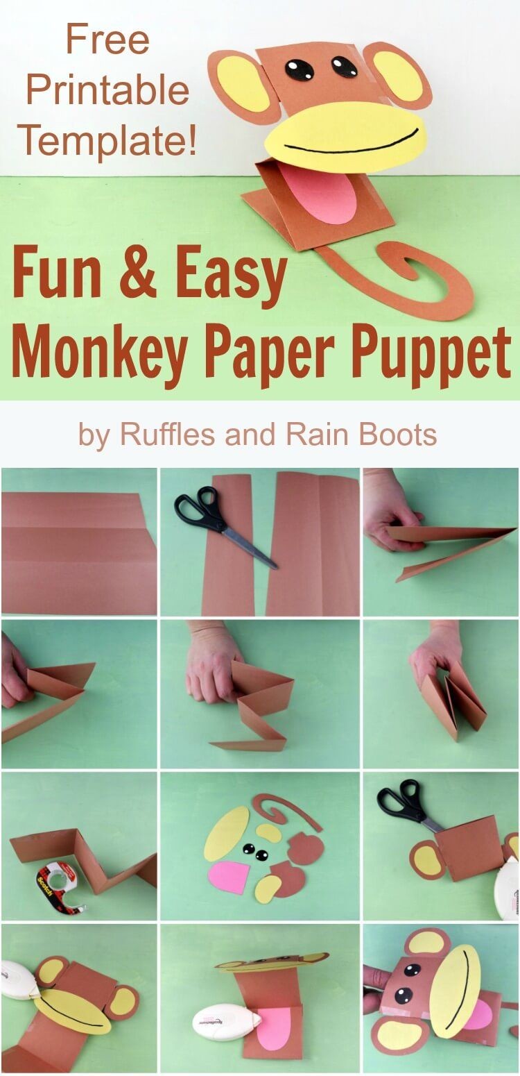 Monkey Papercraft the Most Adorable Monkey Paper Puppet with Free Template