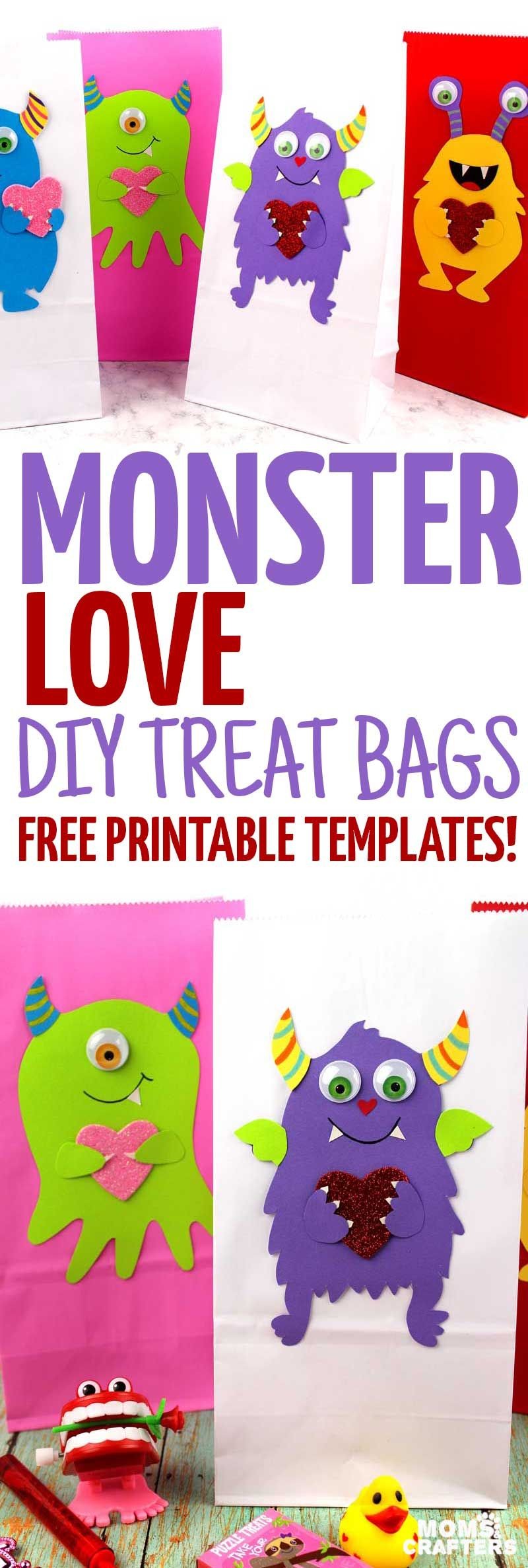 Monster Papercraft Make these Adorable Monster Love Treat Bags