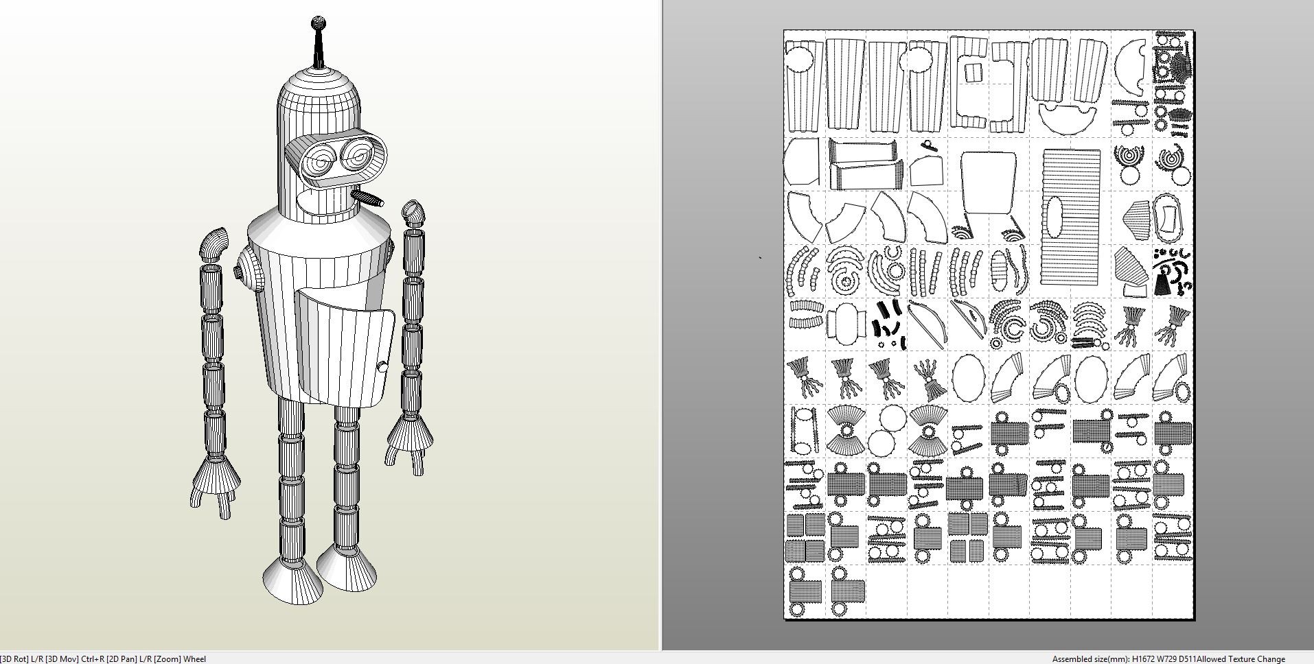 Mortal Kombat Papercraft Papercraft Pdo File Template for Futurama Bender Full Size