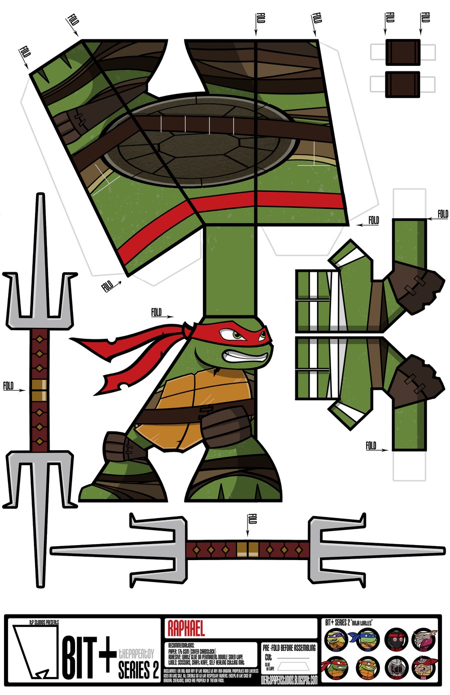 Ninja Papercraft Bit Series 2 Raphael by Ideatopaperstudiosviantart On