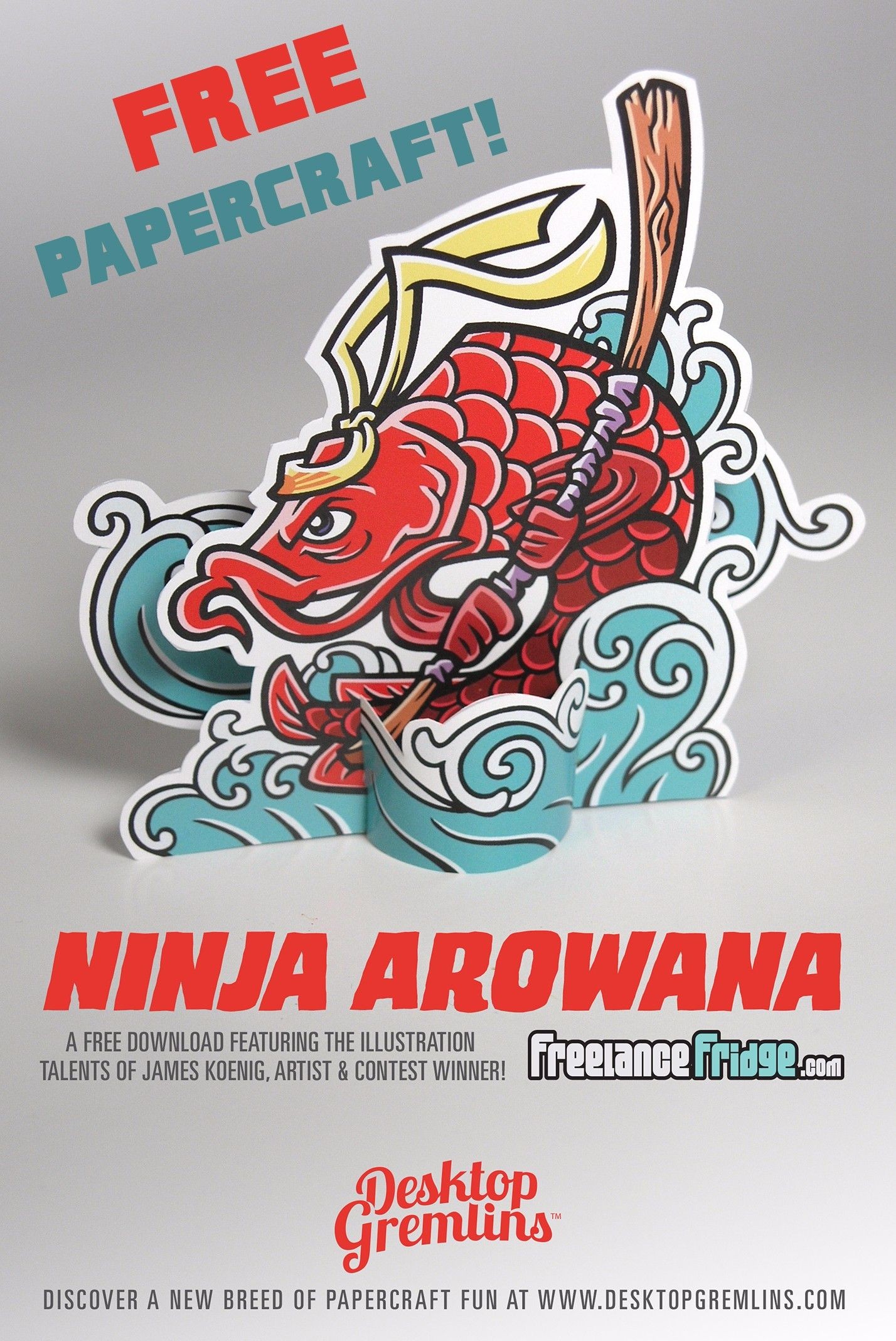 Ninja Papercraft Desktop Gremlins and Freelance Fridge Free Papercraft Hero Red Ninja