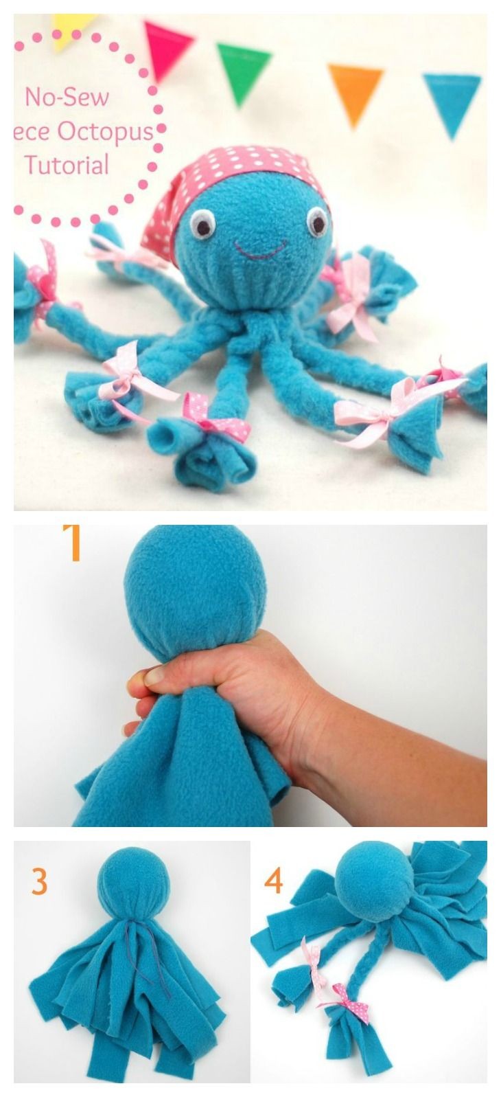 Octopus Papercraft Diy No Sew Fleece Octopus Craft Crafty Stuff Pinterest